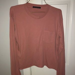 BRANDY MELVILLE CORAL LONG-SLEEVE TOP